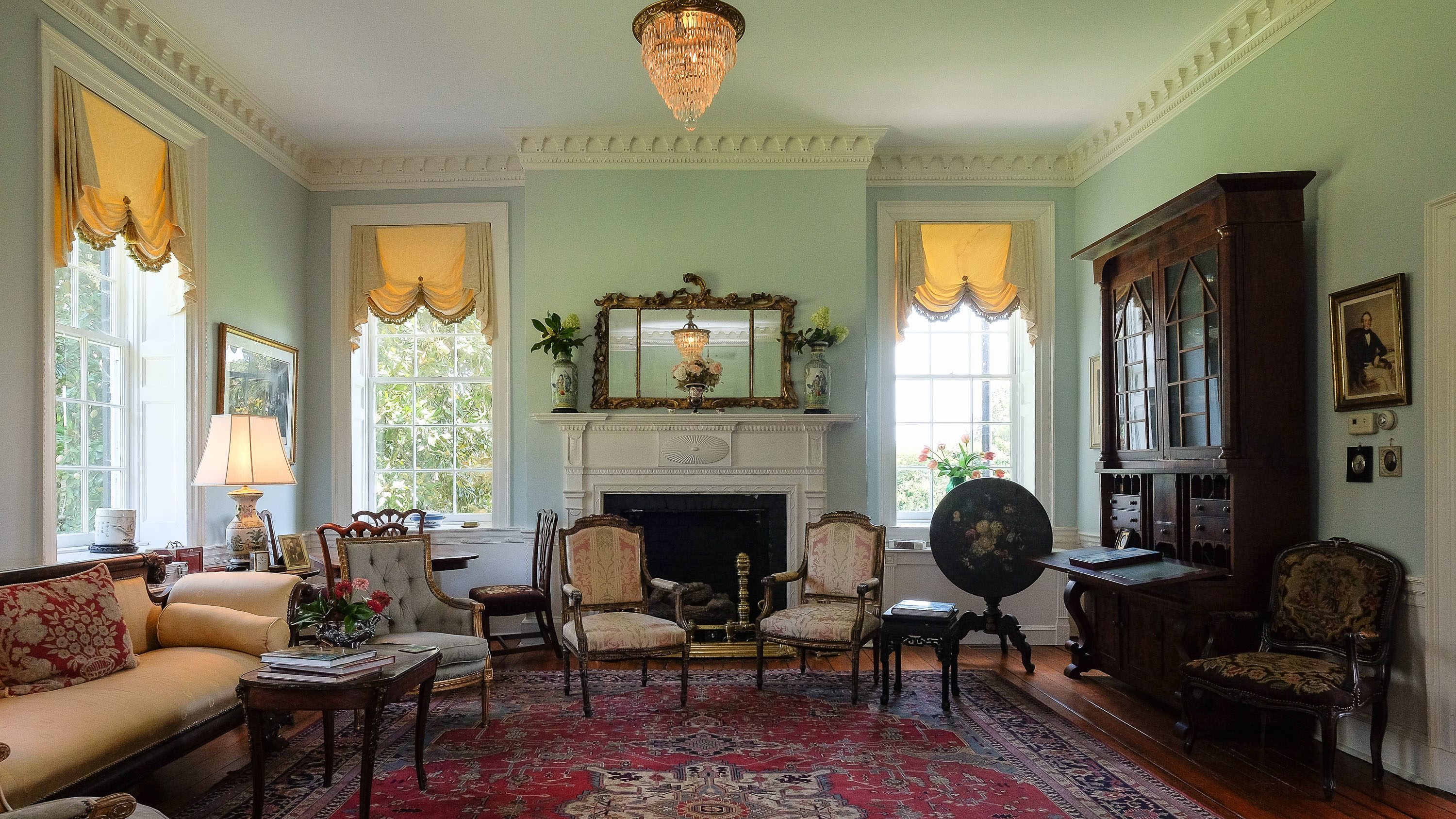 The living room of the Mulberry Hill manor house