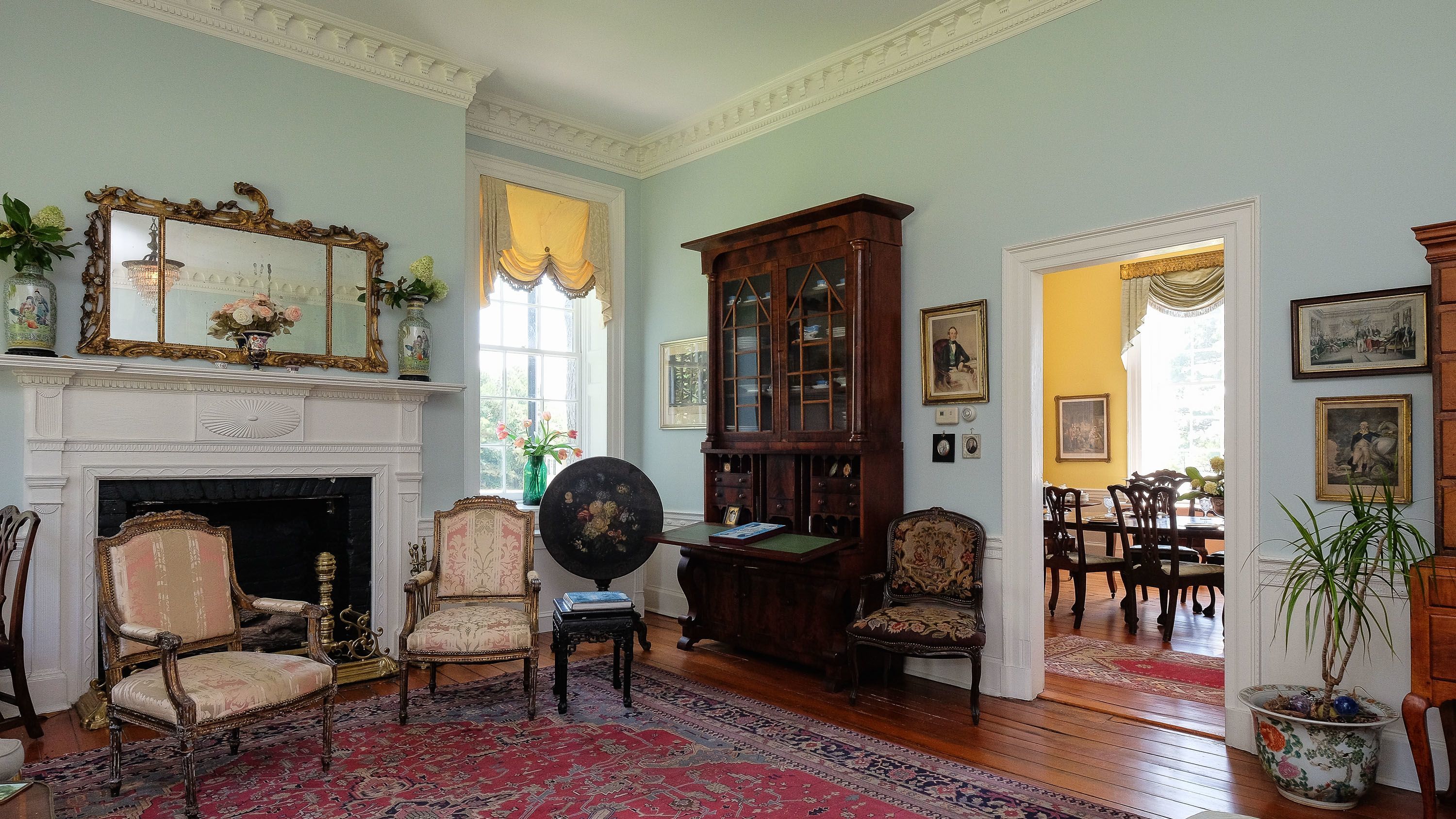 The living room of the Mulberry Hill manor house