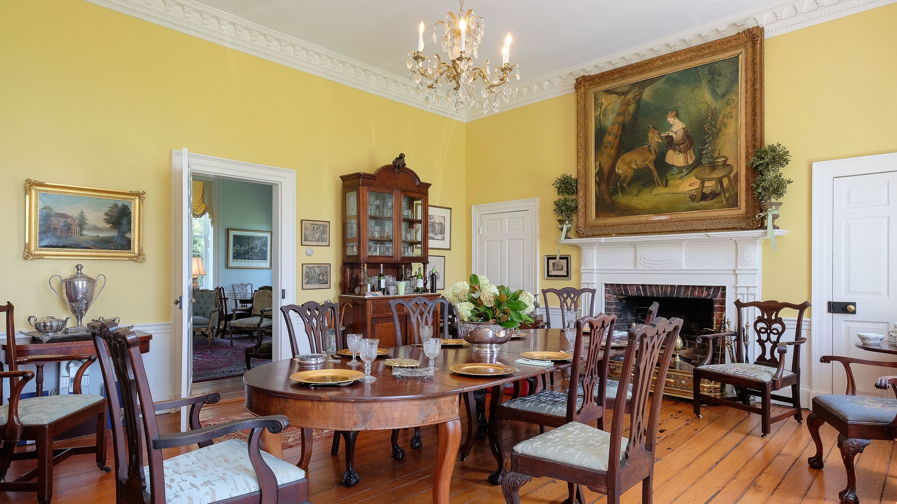 The dining room of the Mulberry Hill manor house