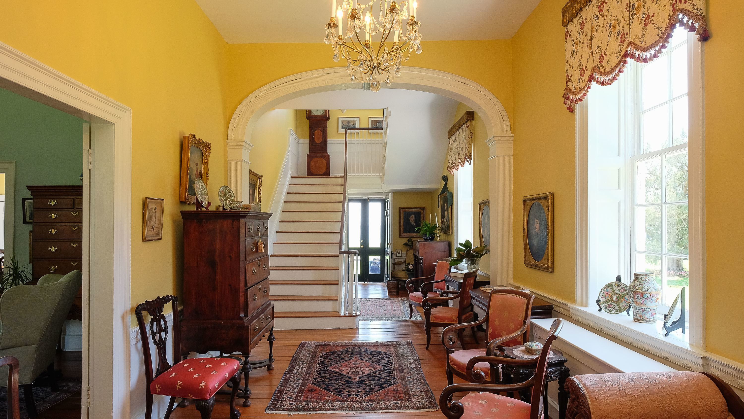 The entrance foyer of the Mulberry Hill manor house
